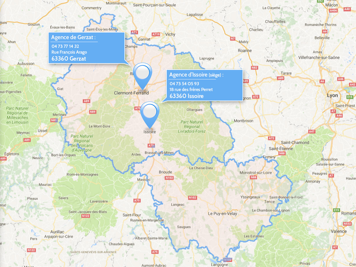 Les agences Servanet dans le Puy de Dôme